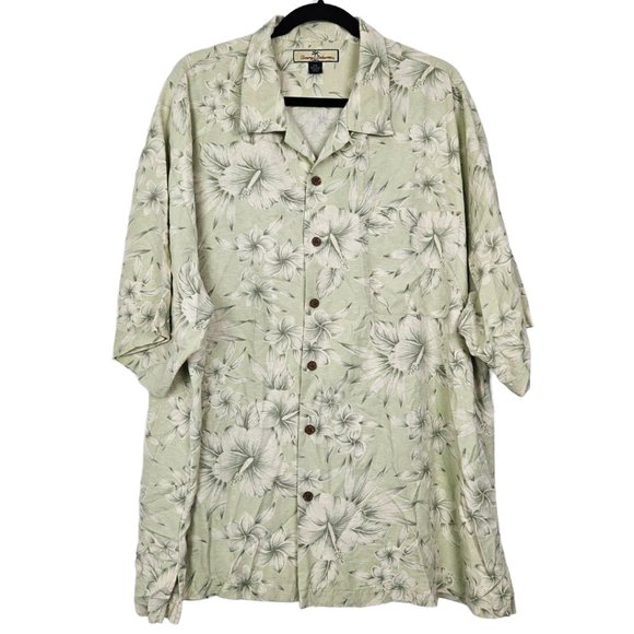 Tommy Bahama Other - Tommy Bahama 100% Silk Green Tropical Floral Print Hawaiian Shirt XXL